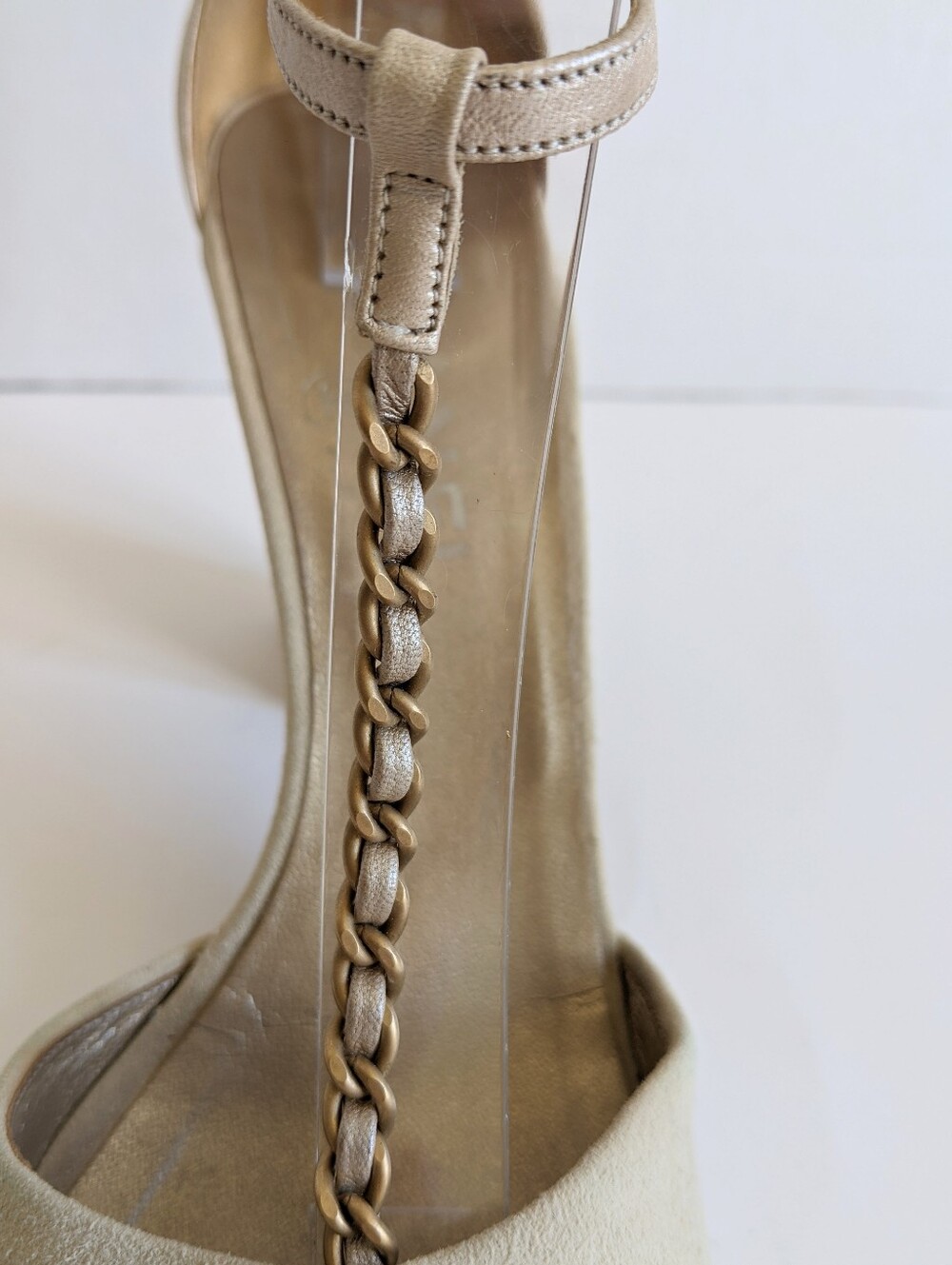 VINTAGE CHANEL Chain Heels 38.5 - Picture 10 of 16
